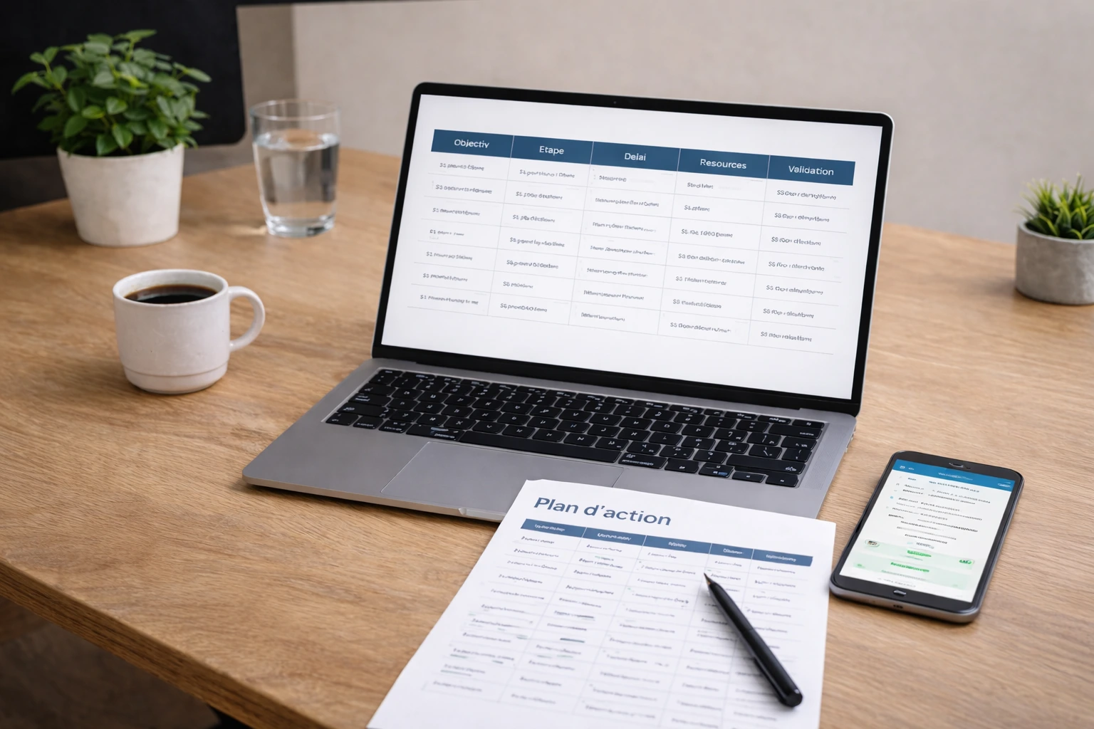 Exemple d’un travail plus clair et mieux structuré après la session.